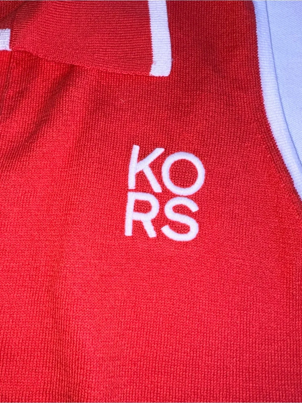 Michael Kors Red Sleeveless Polo Vest with White Trim size XL new tennis preppy